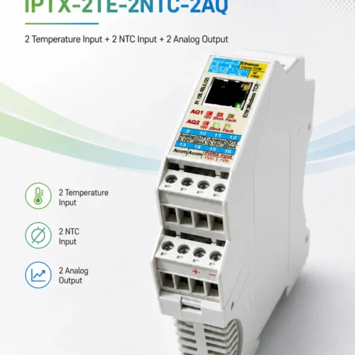 IP Temperature Transmitter 4 Input + 2 AO | Modbus TCP