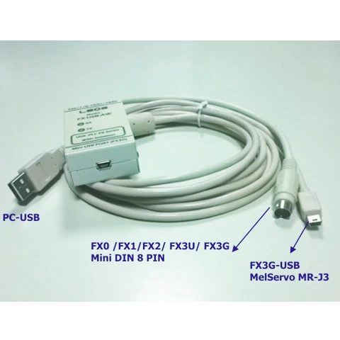 USB Download PLC Mitsubishi FX + Servo MR-J3